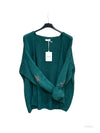 Thick cardigan with mohair and stars at the elbows #3559