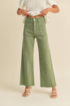 P2112     DYE AND WASH COTTON STRETCH WIDE LEG PANTS