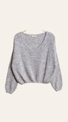 V-neck crop sweater with a tight hem #20678