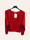V-neck crop sweater with a tight hem #20678