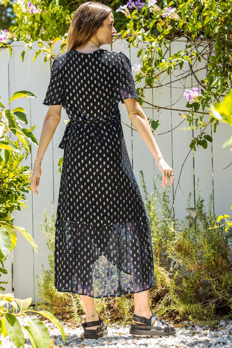 sequin polka dot dress Mareni V Neck Sequin Mini Dress | Blue Polka Dot | Womens