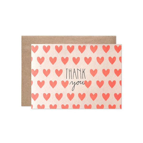THANK YOU NEON HEARTS CARD