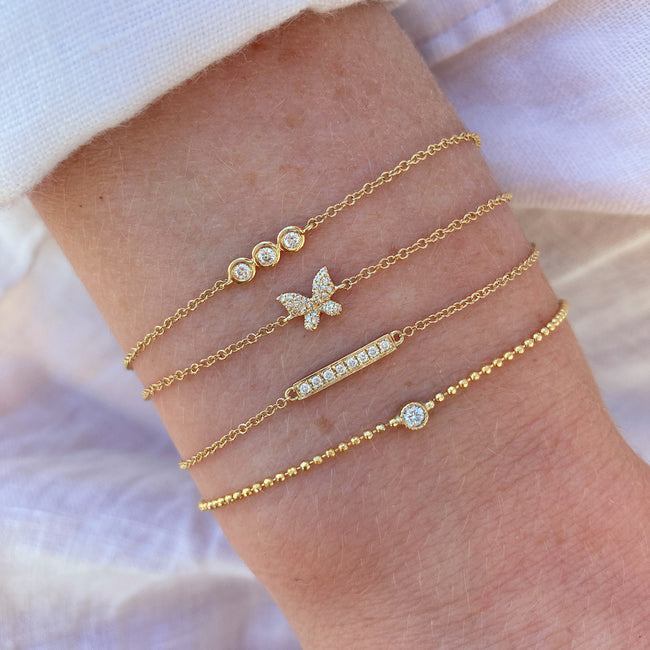 Delicate Gold and Diamond Bracelets