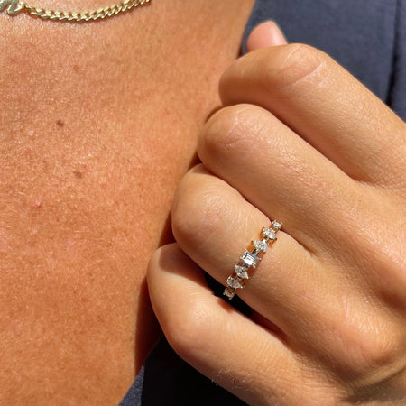 CHAIN LINK ETERNITY BAND WITH DIAMONDS