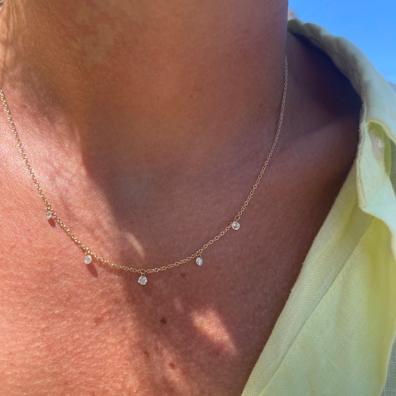 FLOATING DIAMOND STATION NECKLACE