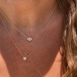 Layered Diamond and White Topaz Necklaces