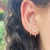 Stacked Diamond Huggie Hoop Earring