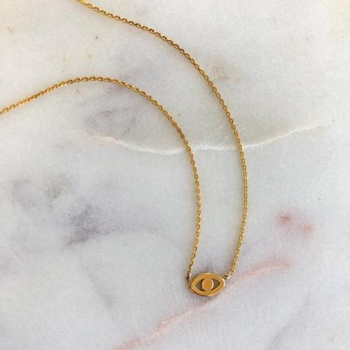 Gold Evil Eye of Protection Necklace