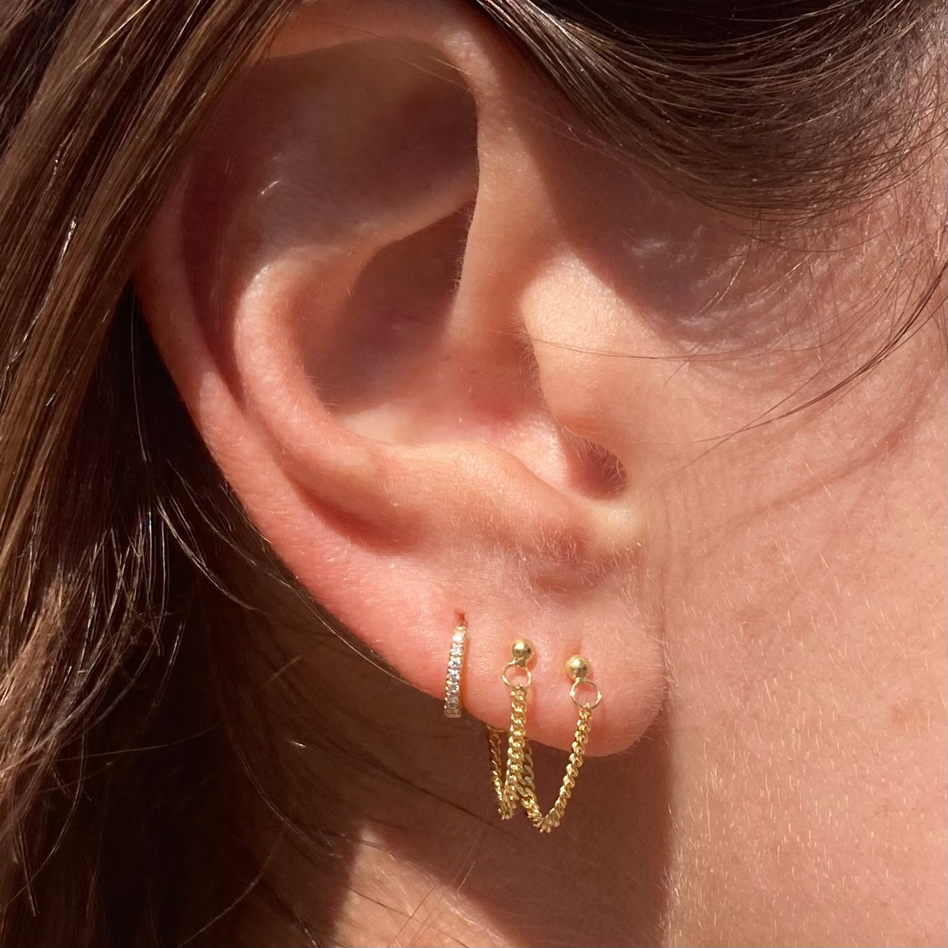 Kristin Curb Chain Stud Earrings