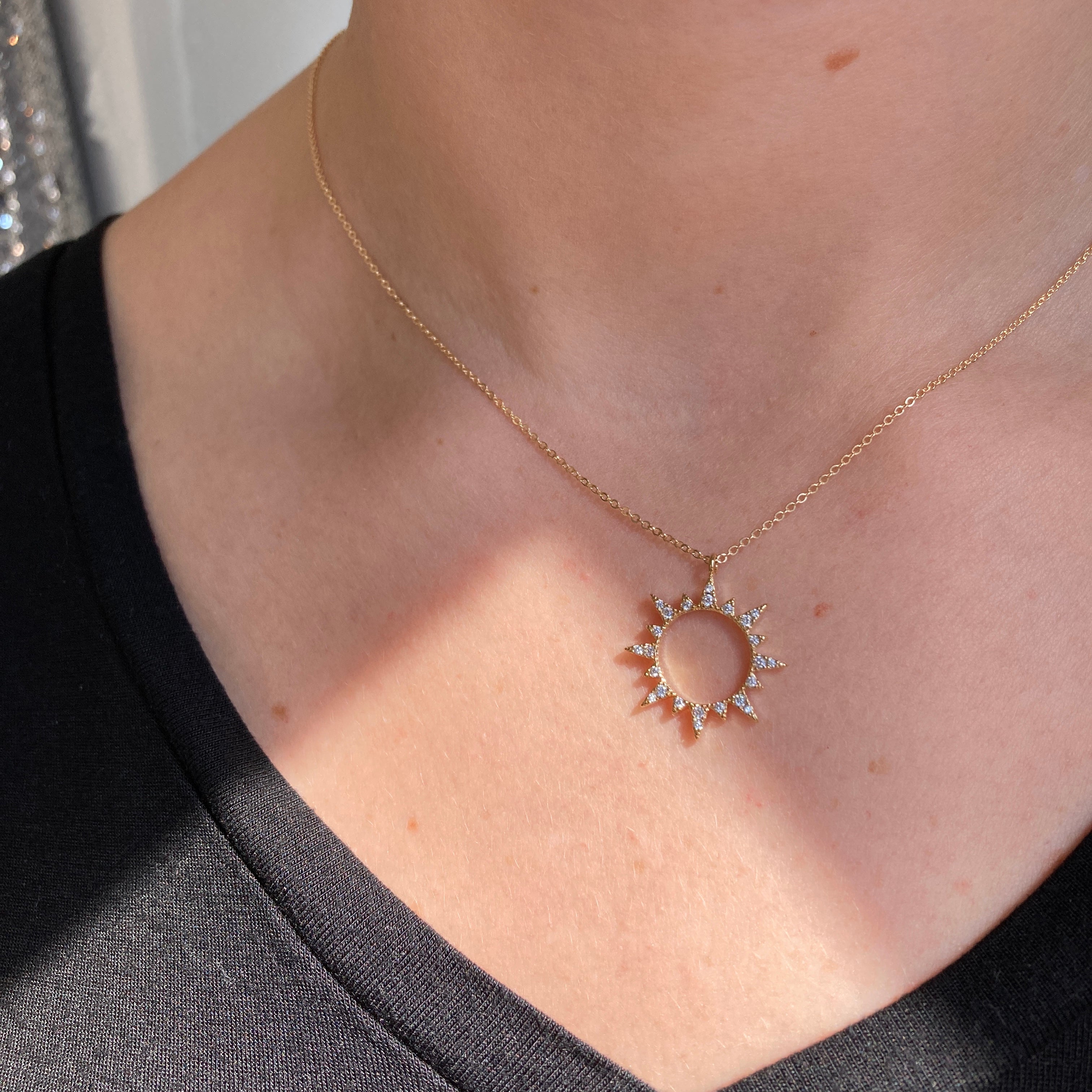 Gold Charm Necklace, Moon Sun Necklace, Multi Charms Bracelet