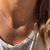 PETITE TEXTILE NECKLACE IN BLUE DIAMOND