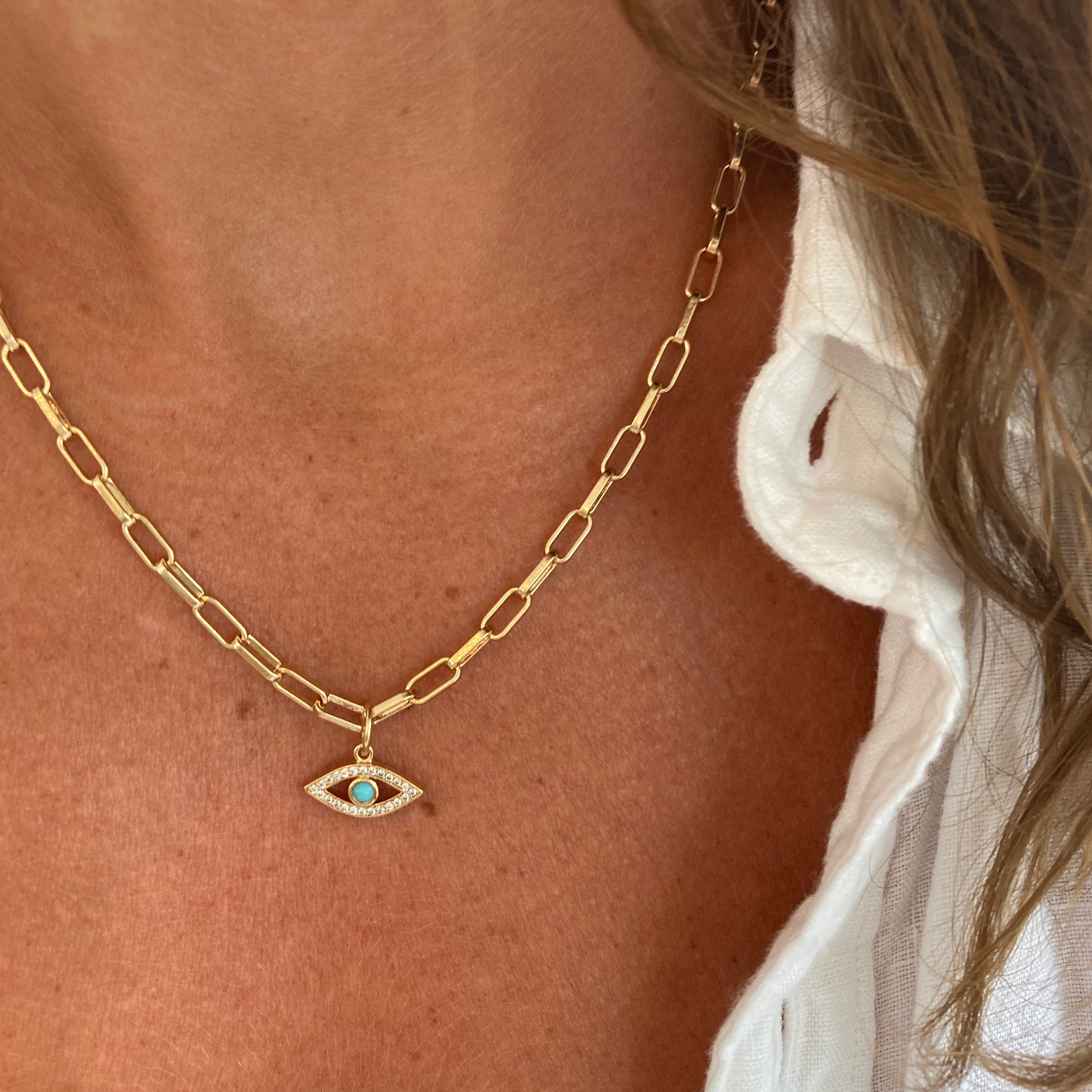 Evil Eye Sapphire and Diamond Medallion Necklace – San Antonio Jewelry
