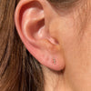 Tiny Linear Diamond Stud Earrings