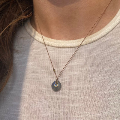 LABRADORITE & MOONSTONE PENDANT NECKLACE