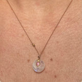 RAINBOW MOONSTONE & TOURMALINE PENDANT NECKLACE