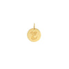 Round Gold Disc Charm Engraved with Script E