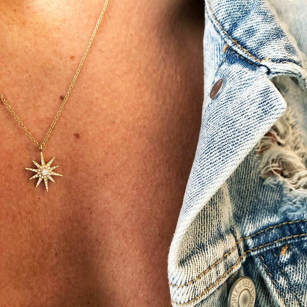 Sunburst Starburst Diamond Necklace