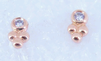 Tiny Gold and Diamond Stud Earring