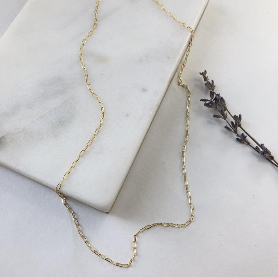 Diamond Cut Paperclip Link Chain Necklace