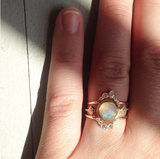 Diamond and Opal Ring Stack