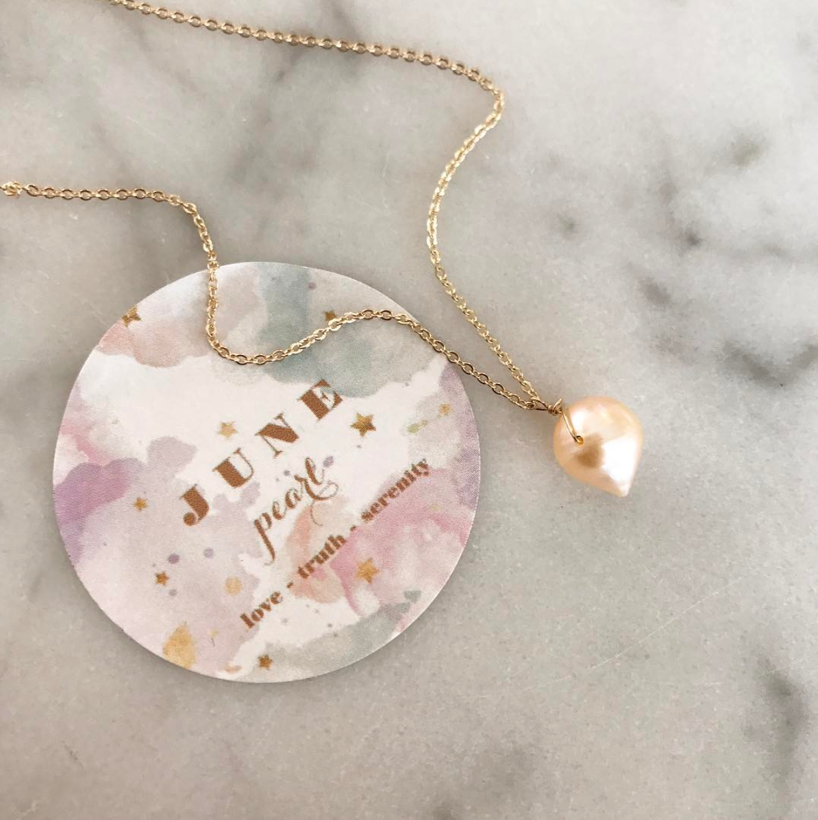 Pearl Birthstone Necklace for June