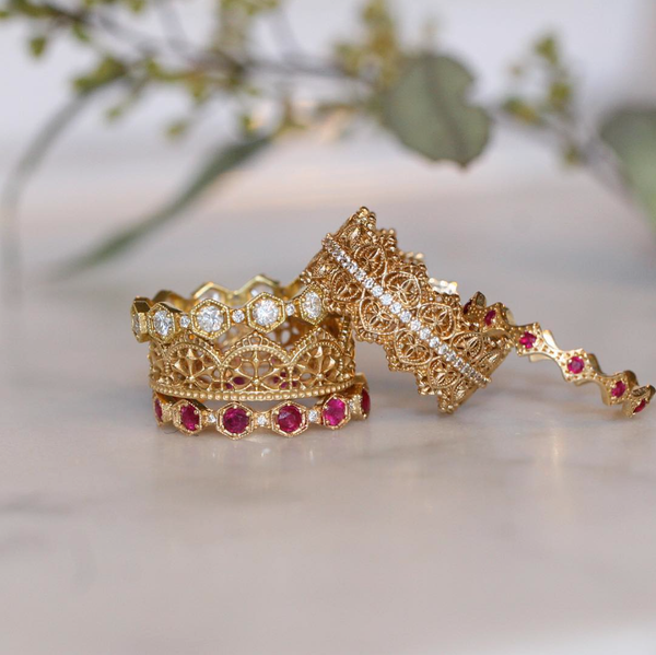 Gold, Diamond and Ruby Eternity Bands