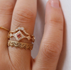 Diamond and Pink Tourmaline Ring Stack