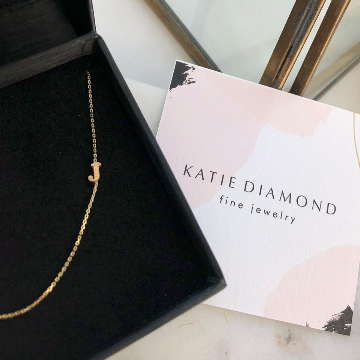 Tiny Gold Letter Initial Necklace