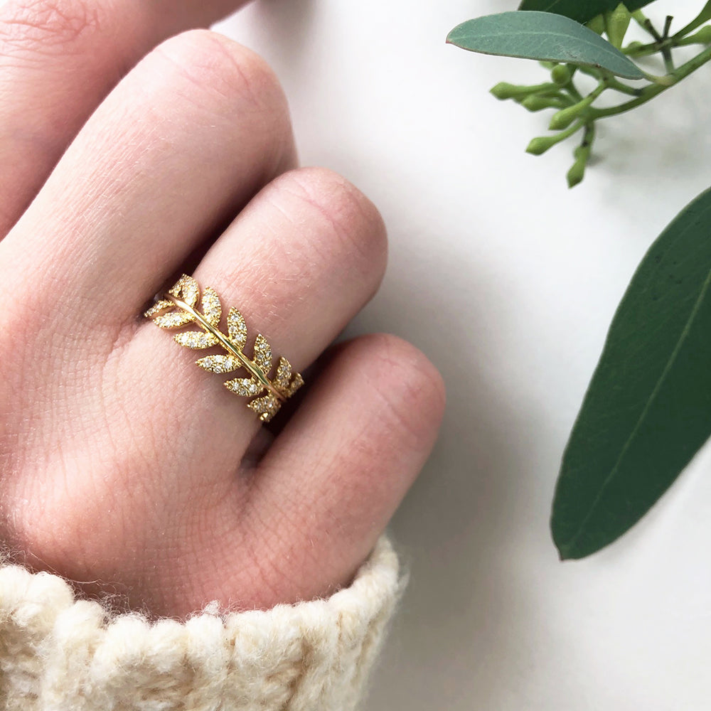 Diamond Olive Branch Eternity Band