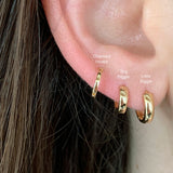 Tiny Thick Gold Huggie Hoop Earrings