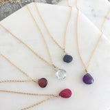 Birthstone Gemstone Necklace for January March September February and July