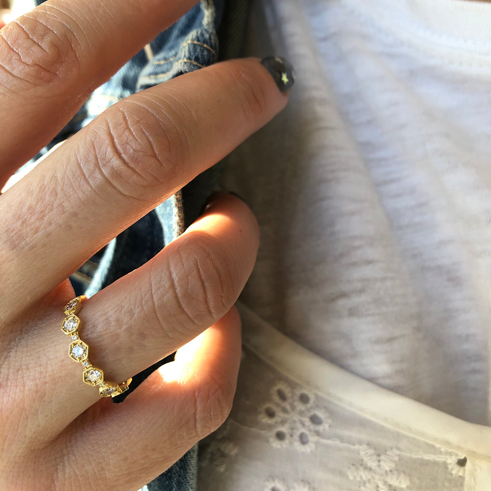 Carina Hexagon Diamond Eternity Ring