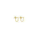 Single Chain Front to Back Gold Earrings