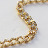 Diamond Curb Chain Link Bracelet