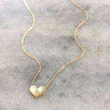 Gold Heart Necklace with Star Set Diamond