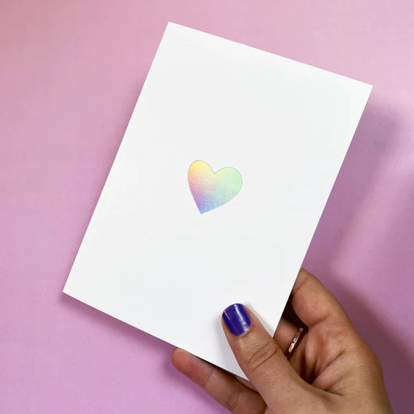 TINY HOLO HEART CARD