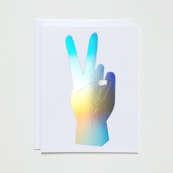 PEACE HAND HOLOGRAM CARD - katie diamond jewelry