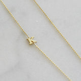 Tiny Gold Letter Initial Necklace