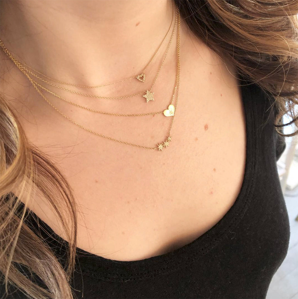 Layered Gold and Diamond Necklaces at Katie Diamond in Ridgewood NJ