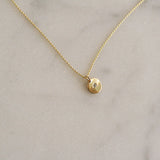 Tiny Gold Disc Necklace with Diamond