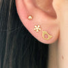 Tiny Gold Ball Stud, Tiny Gold Flower Stud, Tiny Gold Bird Stud Earring