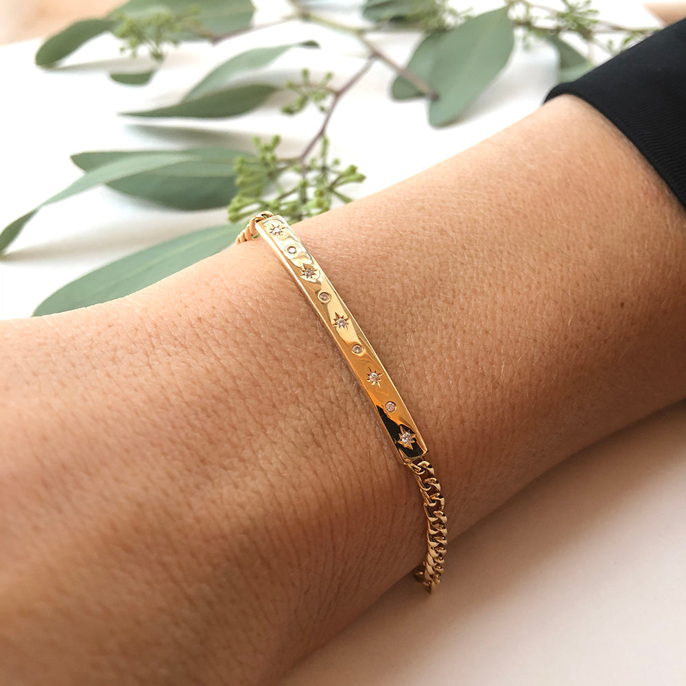 Pure Copper Sterling Silver and Solid 14K Yellow Gold Bracelet Set