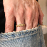 Lace Crown Tiara Gold Eternity Band Ring