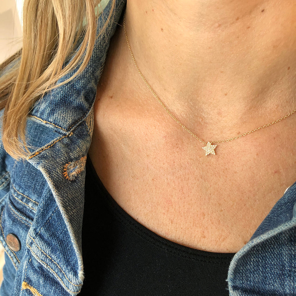 Pave Diamond Star Necklace