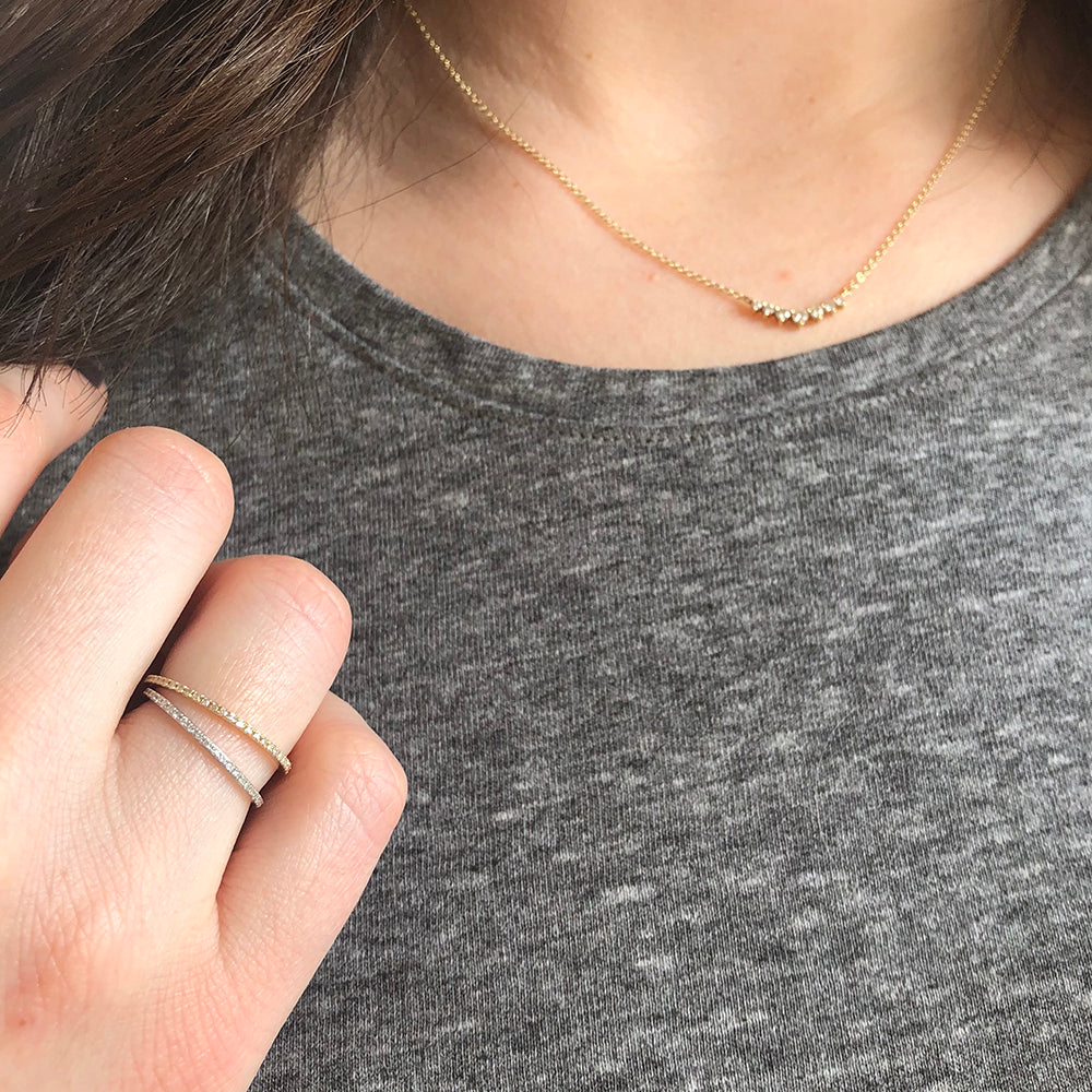 Yellow and White Gold Diamond Eternity Band