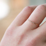 Gold and Diamond Thin Stacking Ring