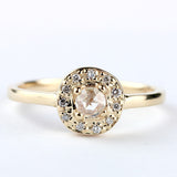 Sabrina Organic Round Diamond Halo Engagement Ring by Katie Diamond