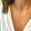 Sideways White Gold Diamond Cross Necklace
