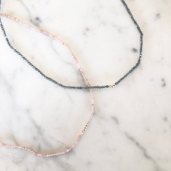 Labradorite and Peach Moonstone Necklaces