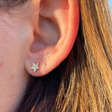 Pave Diamond Star Stud Earrings